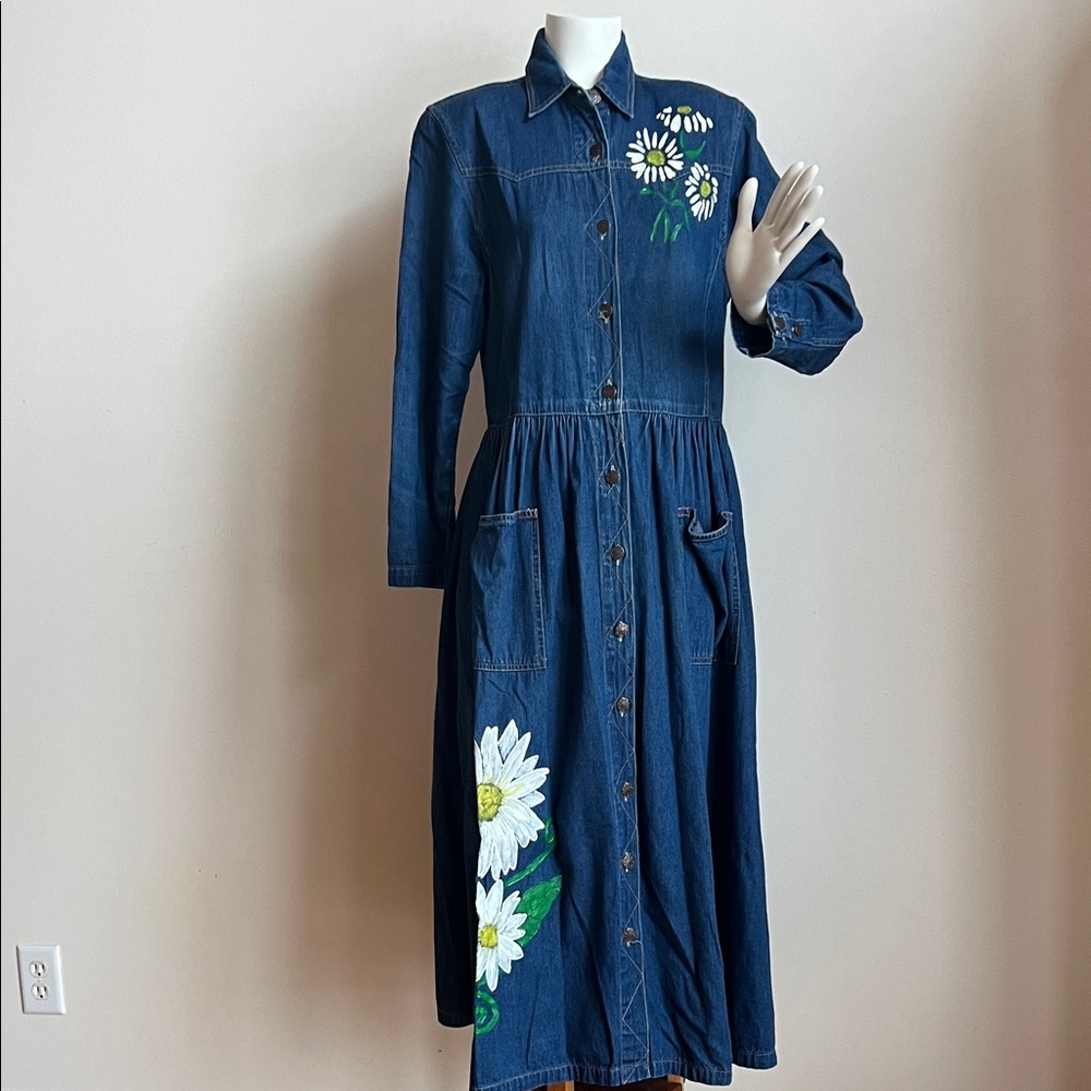 Studio Blue Floral Long Sleeve denim Dress